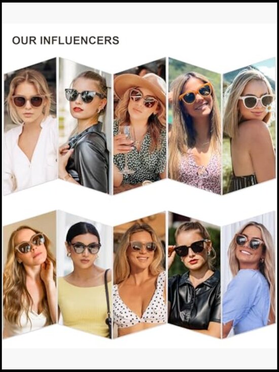 Cat Eye Round Polarized Sunglasses UV Protection TAC Lens Half-Frame main image 6